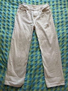 Levi’s low pro straight cream jeans